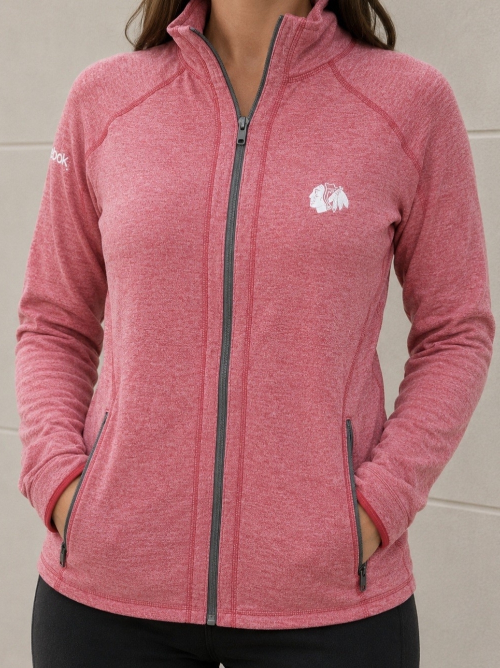 Reebok Women's XL Full-Zip Athletic Jacket NHL Chicago Blackhawks